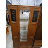 Walnut wardrobe with single mirrored door