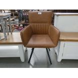 108 - Industrial tan back tub chair