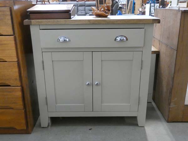 84 - Chester grey painted oak 2 door small sideboard