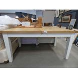 111 - Suffolk White Painted Oak 1.6m Butterfly Extending Table (42)