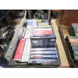 A box containing audio books