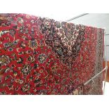 (33) Red floral Iranian carpet, 2.5 x 3.5m