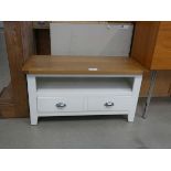54 - Chester white painted oak small TV unit