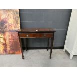 Reproduction mahogany side table with single drawer