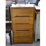 1950's narrow chest of 5 drawers