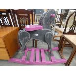 5172 - Grey and pink painted rocking horse