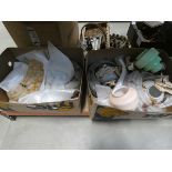 2 boxes containing 1930's and later glass ceiling light shades