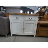 87 - Chester white painted oak 2 door medium sideboard