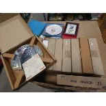 A box containing a quantity of Spode, Coalport and other collector's plates