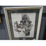 5367 - A framed and glazed print of children at play