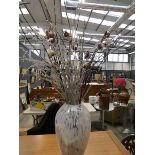 5119 - Glass vase with a quantity of artificial flowers