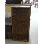 5017- Narrow Victorian 6 drawer cabinet