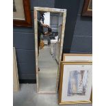 5183 - Narrow rectangular mirror in floral frame