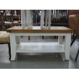 19 - Suffolk white painted oak small coffee table