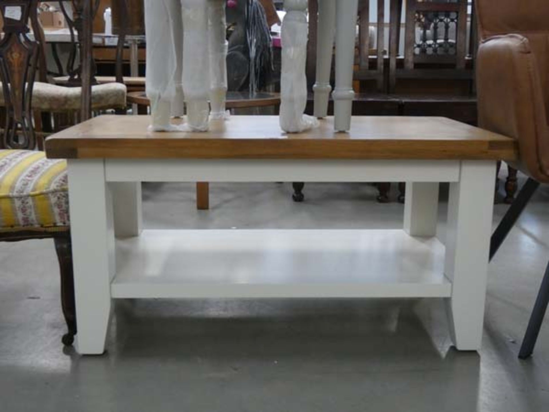 19 - Suffolk white painted oak small coffee table