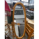5204 - Cheval mirror in pine frame