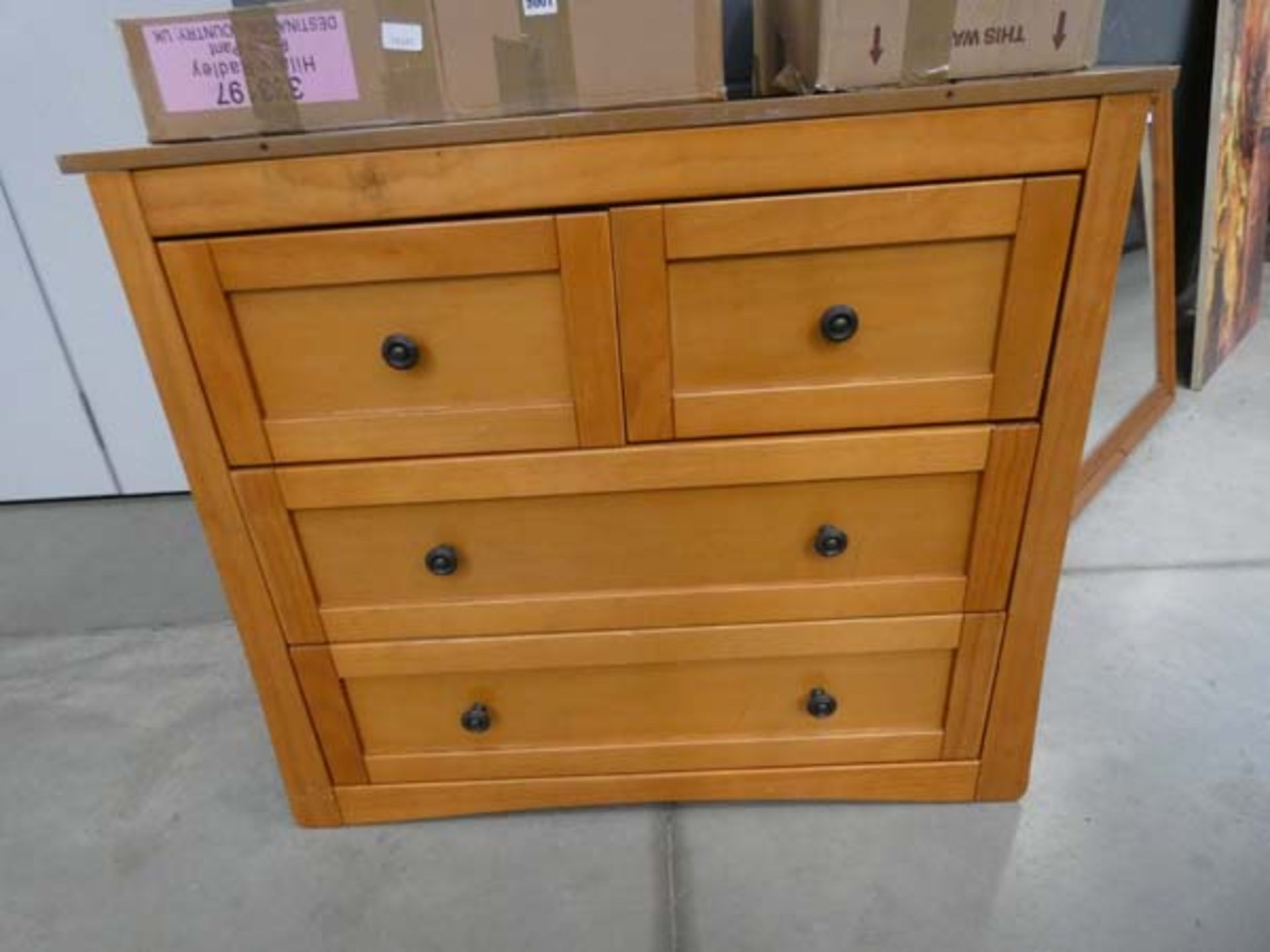 Beech chest of 2 over 2 drawers