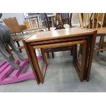 Teak nest of 3 tables