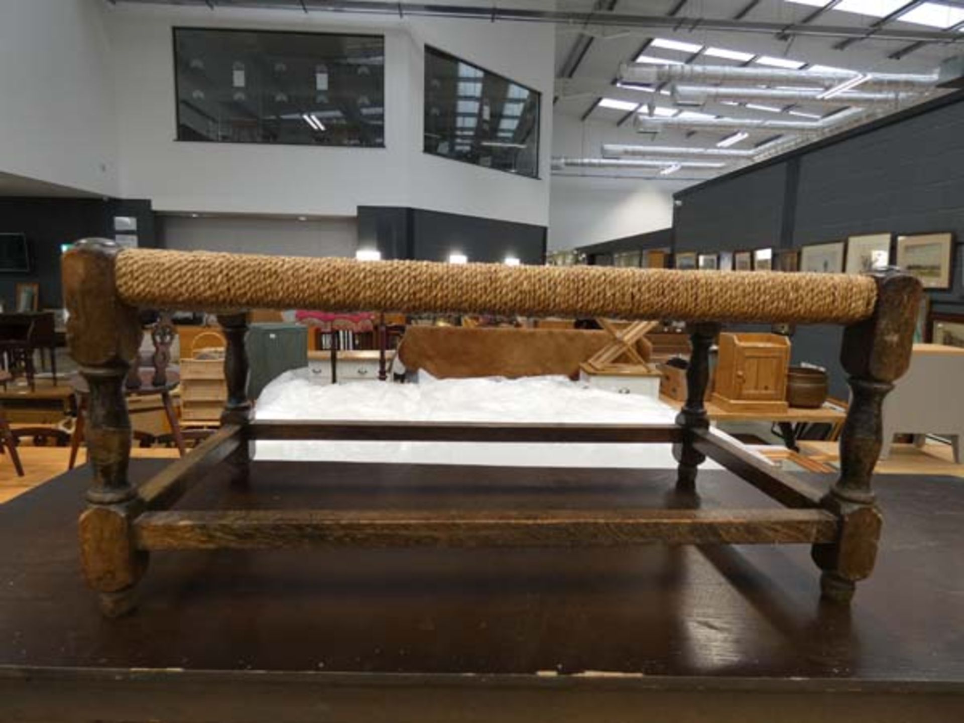 A strung beech stool