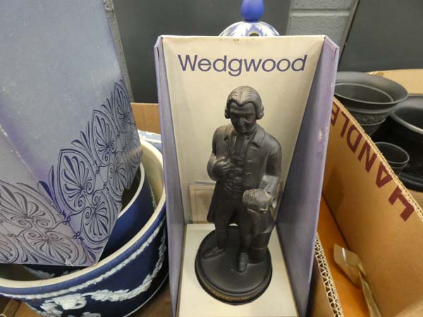 2 boxes containing a large quantity of blue and basalt glazed Wedgwood Jasperware - Image 5 of 6