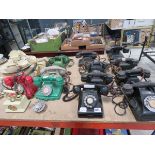 Collection of 15 vintage telephones