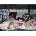 Cage containing a quantity of cigarette cards and albums