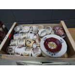 5326 - Box containing Oriental ceramics, shaving mugs and commemorative mugs
