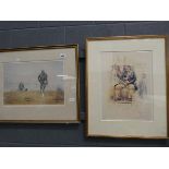 5381 - 2 framed and glazed limited edition hunting prints