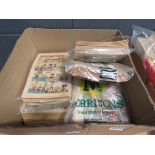 Box containing Beano and other comics