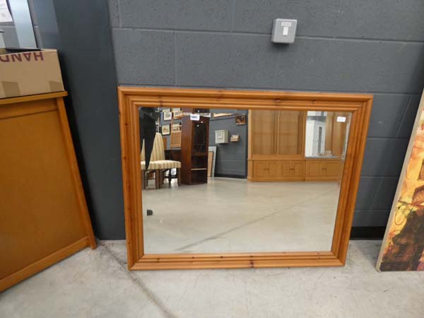 5008 - Rectangular bevelled mirror in pine frame