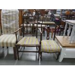 5048 - Edwardian armchair plus an inlaid bedroom chair