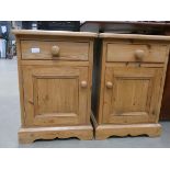 Pair of pine bedside cabinets