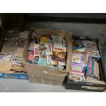 3 boxes containing Noddy books, plus children's magazines and Commando magazines