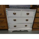 Painted chest of 2 over 2 drawers