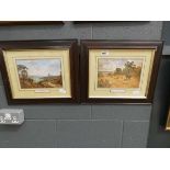 5101 - Pair of framed and glazed prints entitled 'Peaceful Valley and Harvesting'
