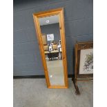 5279 - Narrow rectangular mirror in pine frame
