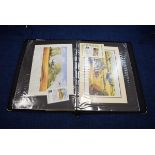 A folio containing seventeen signed limited edition RAF prints including Spitfires, Hurricanes,