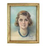 Marie Poncelet (1895-1979), Head and shoulders study of a young lady, signed and dated 1931,