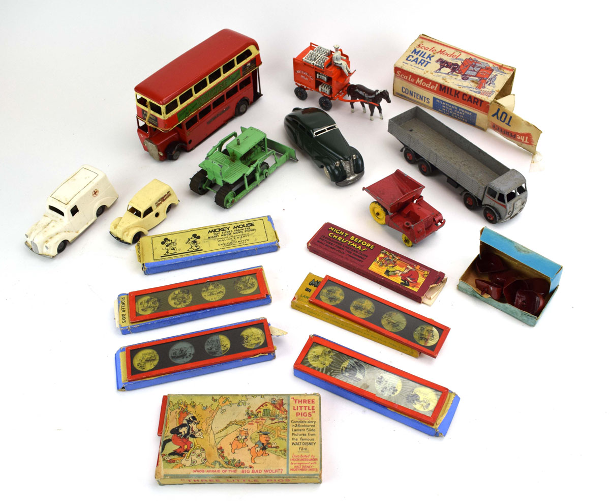 A Triang Minic tinplate model of a London bus, together with a Schuco 1010 saloon car, - Image 2 of 4