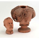A 19th century terracotta bust, the rear marked 'G 1880', h.