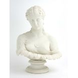 After the Antique, a parian bust modelled as Clytie, The Water Nymph, by C.