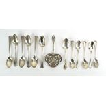A set of six American metalware coffee spoons,