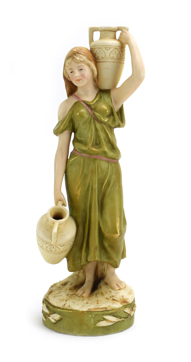 A Royal Dux figure modelled as a female water carrier, 2296, h.