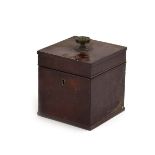 A 19th century mahogany tea caddy of square box form, h.