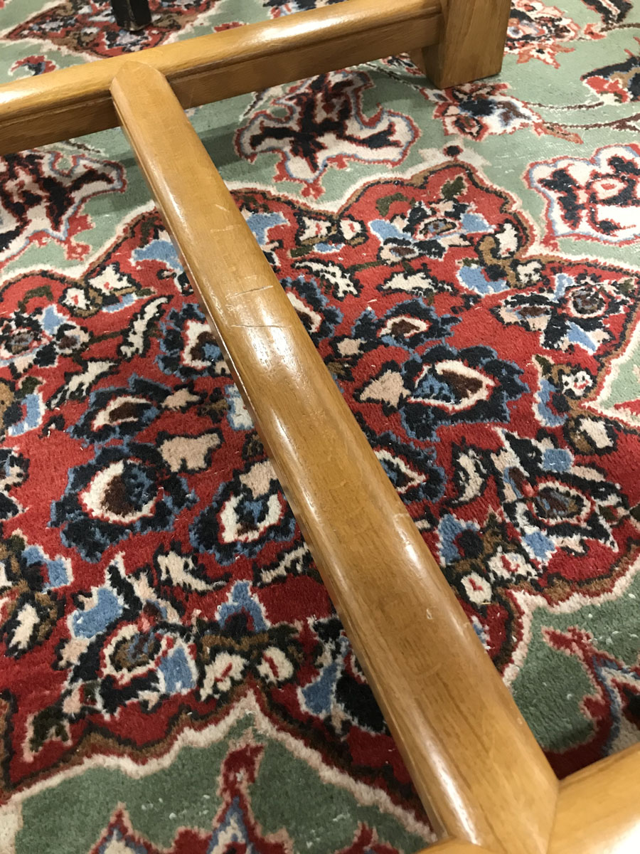 A late 20th century golden oak centre table, the circular surface on four turned supports, - Image 6 of 7