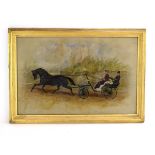 After Robert Nightingale (1815-1895), A lady and gentleman riding in a trap, signed and dated 1886,