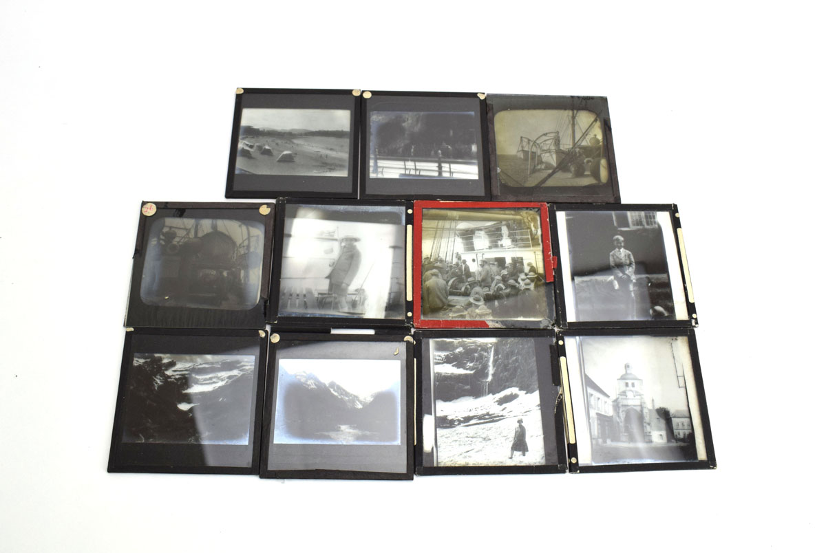 A Bing black tole magic lantern and thirty-nine slides including children's stories and personal - Image 6 of 6