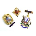 A silver gilt and enamelled mayoral medallion, maker TF, Birmingham 2004,