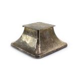A silver mounted inkwell of canted square form, Deakin & Francis, Birmingham 1930, w.