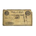 Mold Bank, Flintshire, North Wales, an 1818 five pound note, No.